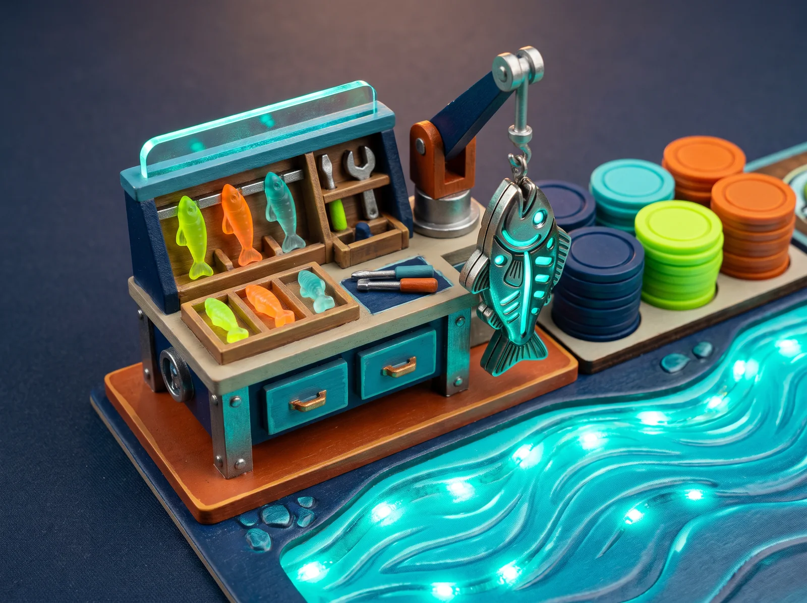 Fictional tabletop tackle lab